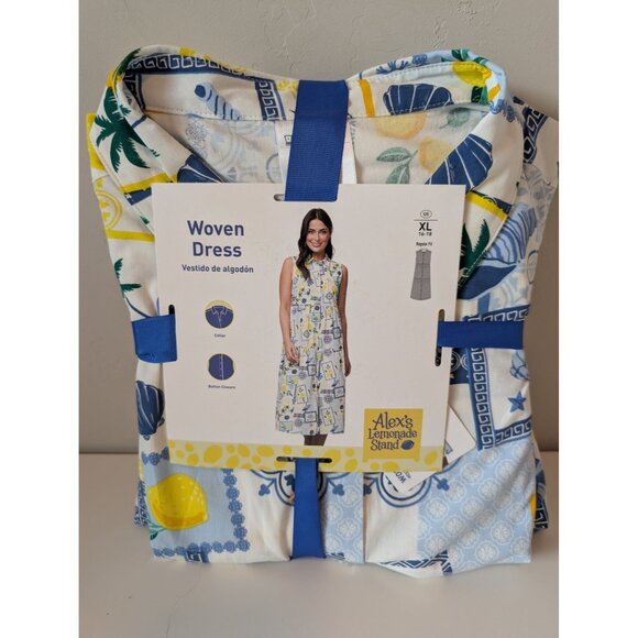 Mommy and Me Matching Dresses Women XL & Girls Large (10-12) In Lemon/Floral Pri - Picture 4 of 5